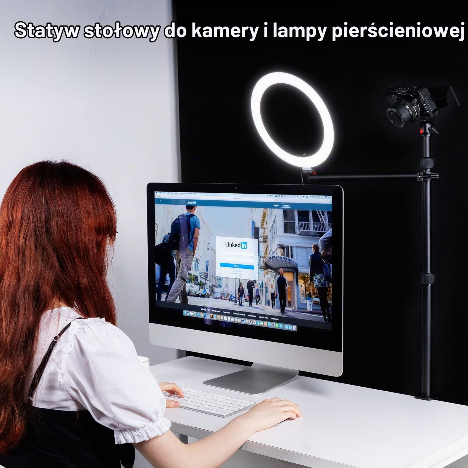 SMALLRIG Stolik do Montażu na Aparacie z Magicznym Ramieniem i GłOwicą Kulową 1/4", 33-99cm, Regulowany Stojak ŚWietlny, Zacisk StołOwy do Aparatu Dslr, Lampa PierśCieniowa, Transmisja na ŻYwo - 3992