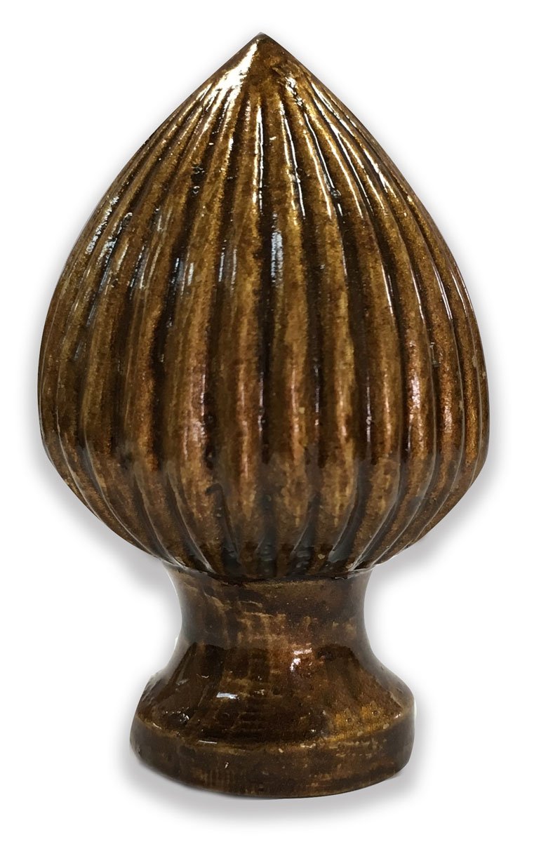 Royal Designs - Terminal de lámpara de pera acanalada de 2.25 pulgadas para pantalla de lámpara, latón antiguo