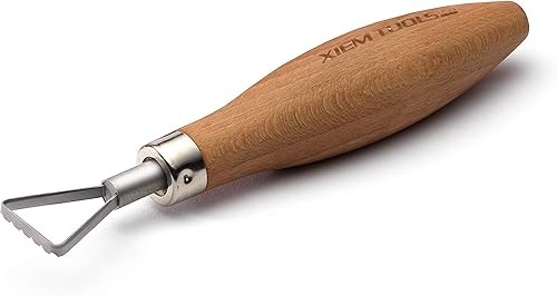 Miniatura 6 de Xiem Tools Herramienta de rastrillo de arcilla para cerámica y cerámica (mediano, rastrillo para vientre)