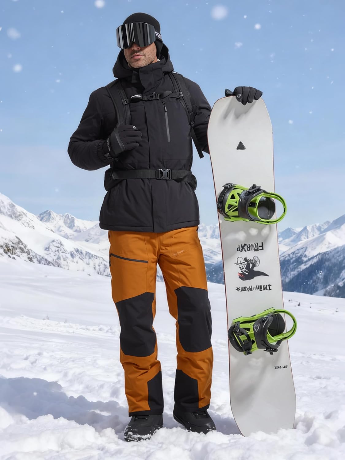 FREE SOLDIER Men's Ski Bibs Snow Insulated Waterproof Winter Overalls Ripstop Snowboarding Pants - Image 3