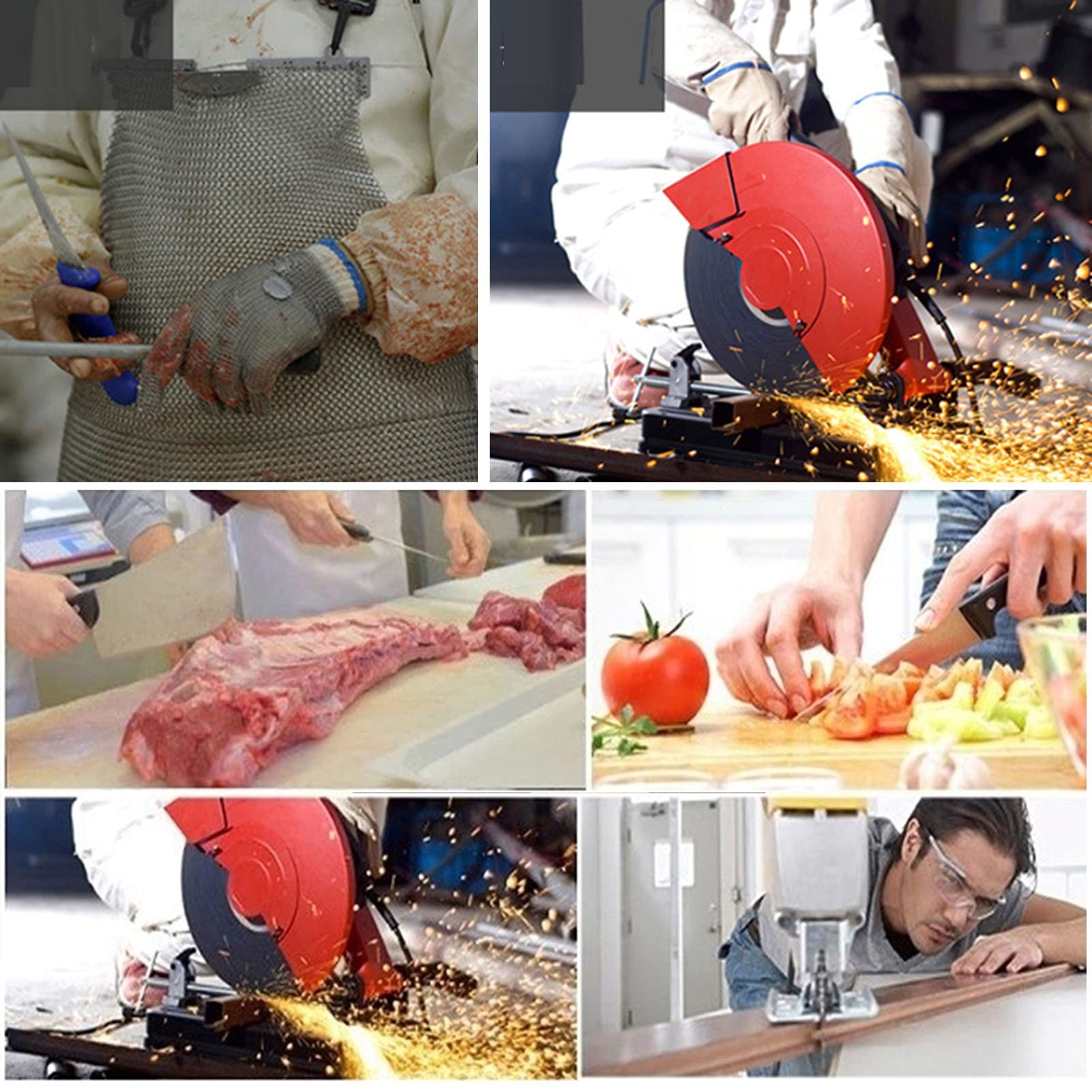 Fartuch ze stali nierdzewnej, rękawice odporne na przecięcia i fartuchy metalowe, bezpieczeństwo żywności, do domowej kuchni, warsztatu fabrycznego(Gloves s,55X70cm)