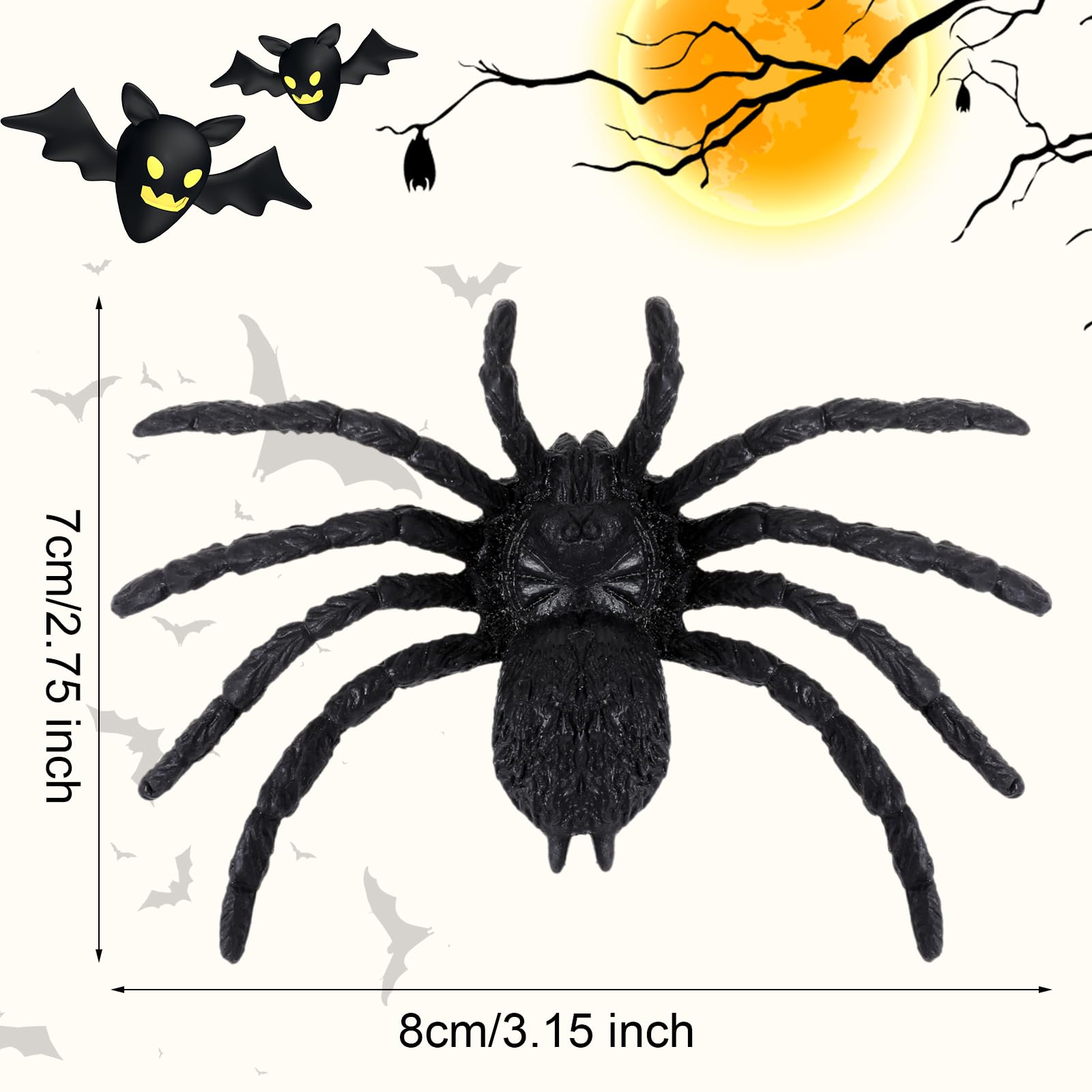 50 Stück Halloween Spinnen Deko - Gruselige Plastik Spinnen Für Party