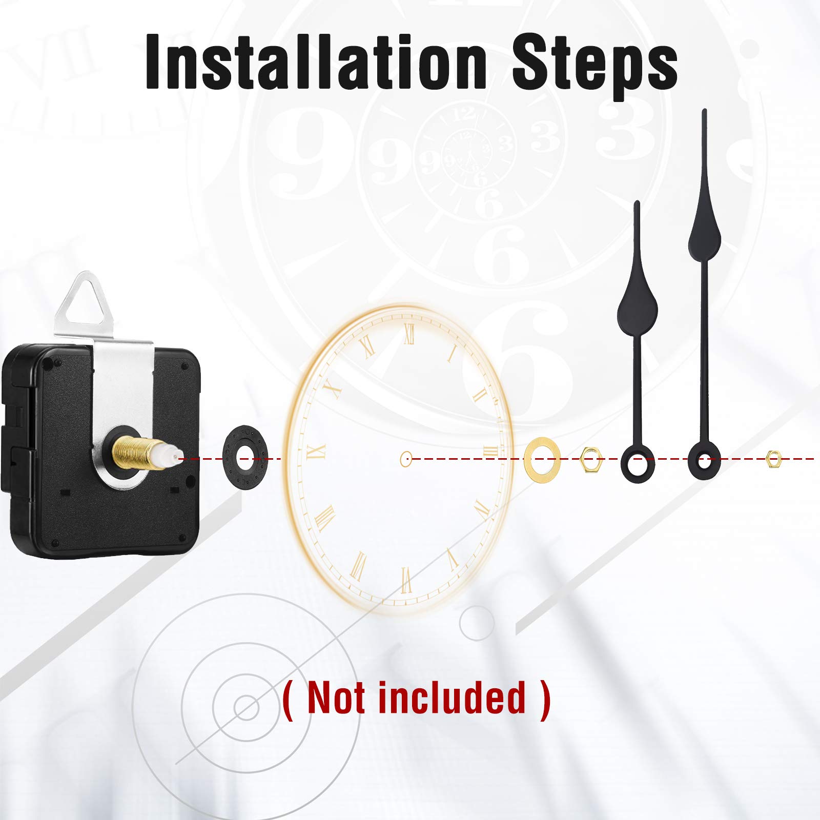 4 Pieces Long Shaft Clock Movements Clock Hands Mechanism High Torque