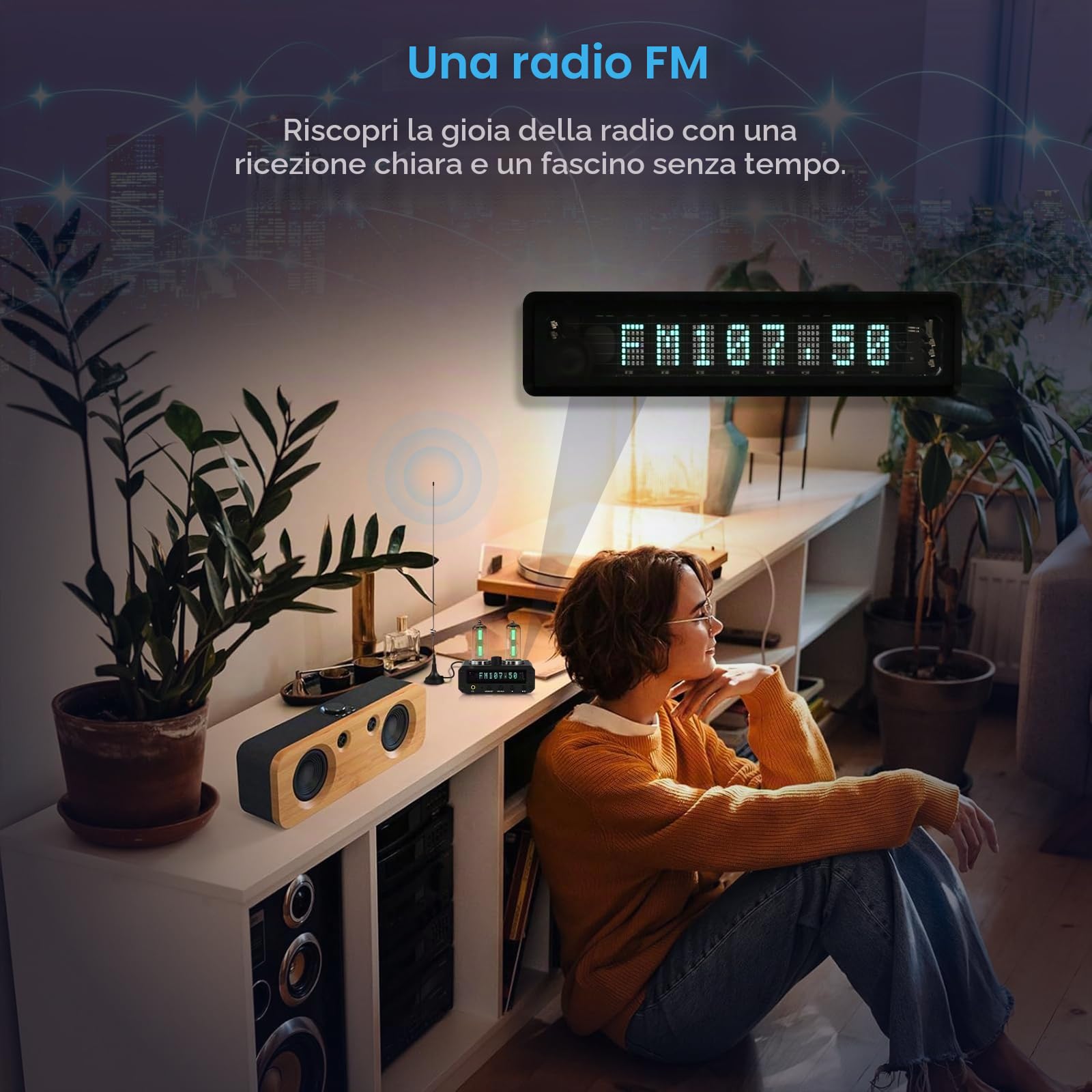 Douk Magic 6E2 - Amplificatore stereo per cuffie, indicatore sonoro, radio FM