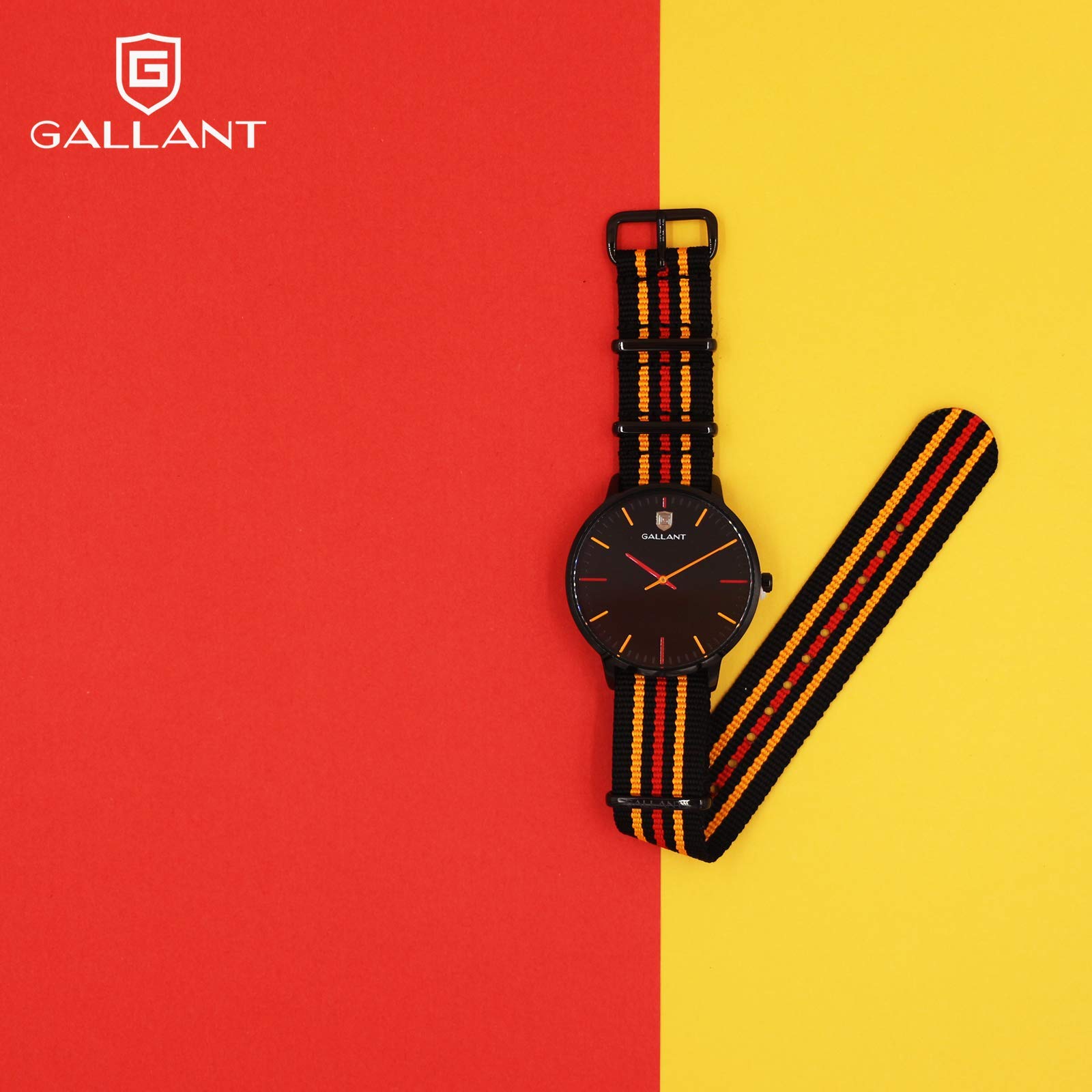 G GALLANT Mens Watch Men's Wristwatch Quartz Watch Nylon Slip-Thru Strap Watch Minimalist Waterproof Watch for Men Teenager Gift - Orange/Blue/White/Black