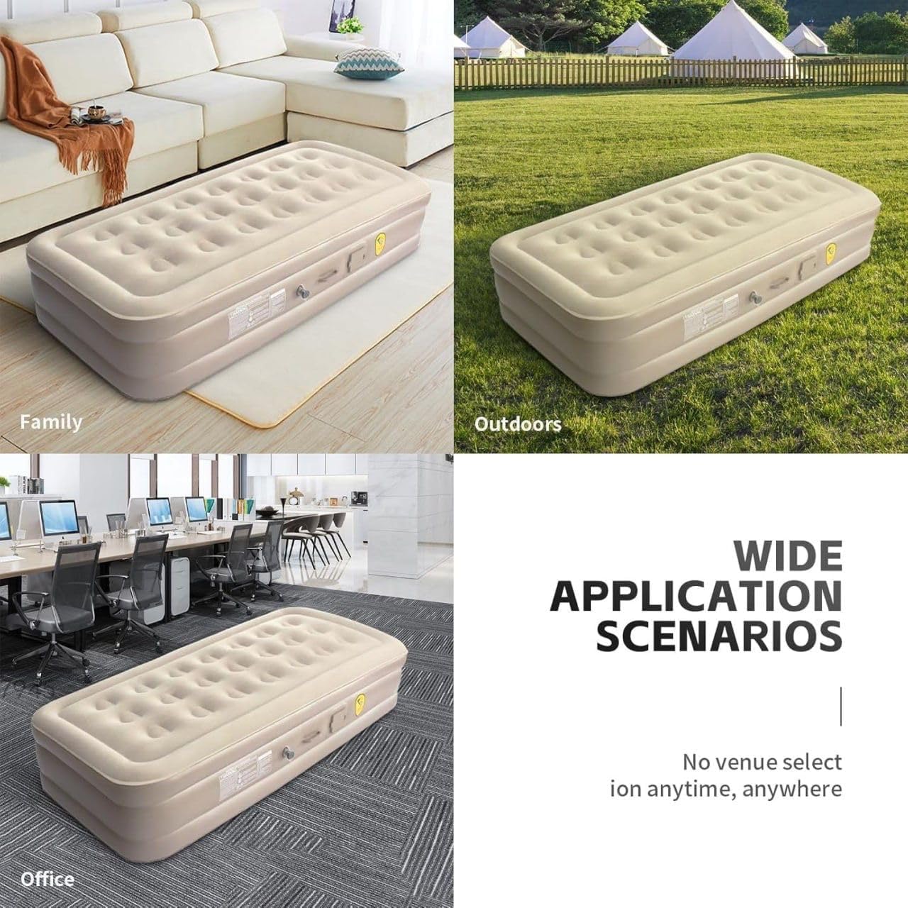 DAEMONIC Inflatable Air Mattress with Upgraded Built-in Pump – Queen Size, Self-Inflating & Deflating, Perfect for Home, Camping, and Travel | 3