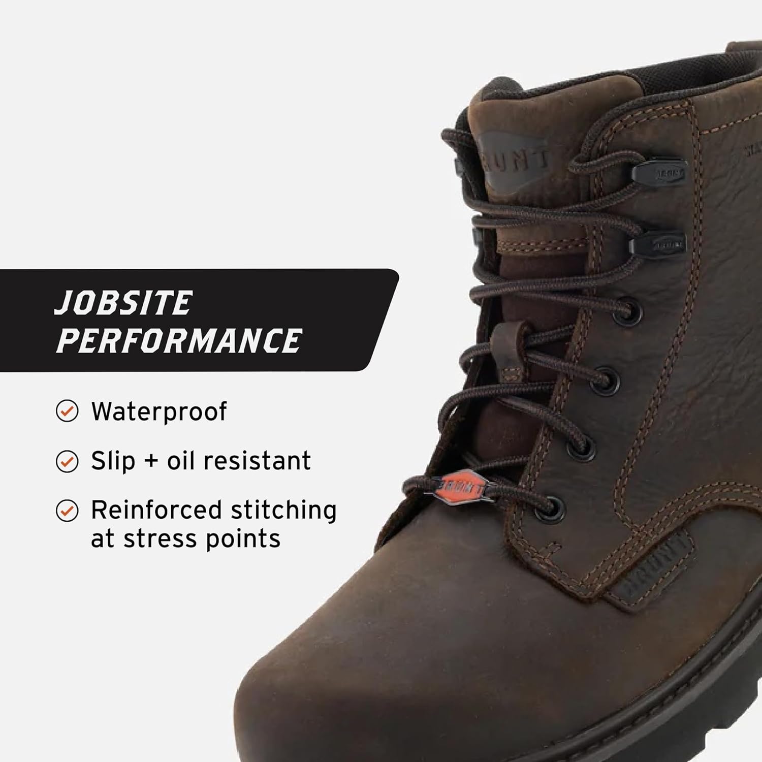 BRUNT Sullivan (Comp Toe) - 6" Waterproof Composite Toe Work Boot - EH Rated - Slip + Oil Resistant - Image 3