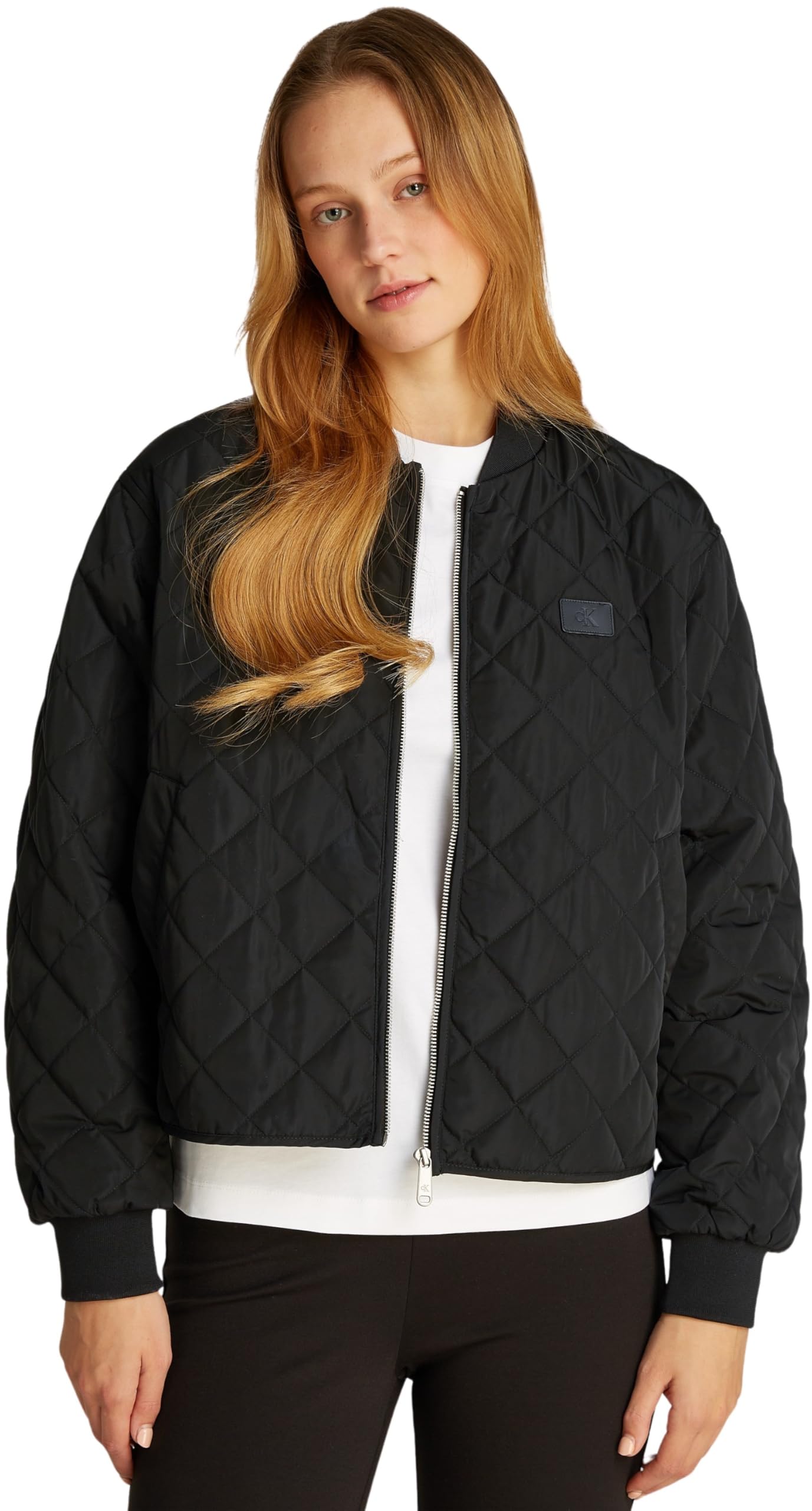 Calvin Klein Jeans Women's Black Quilted Jacket in Size 16, Sports Direct