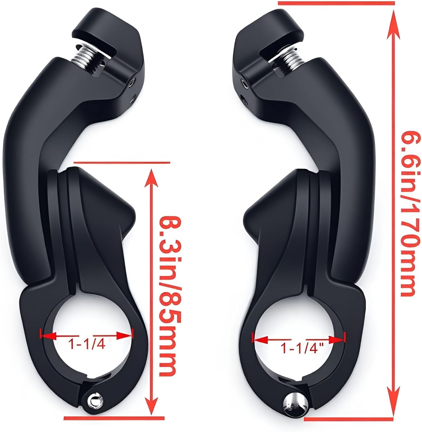 Motorcycle Highway FootPegs Mount Clamp 1 1/4" Short Angled Adjustable Footrest Bracket Set For Suzuki Honda Harley Davidson Engine Guards