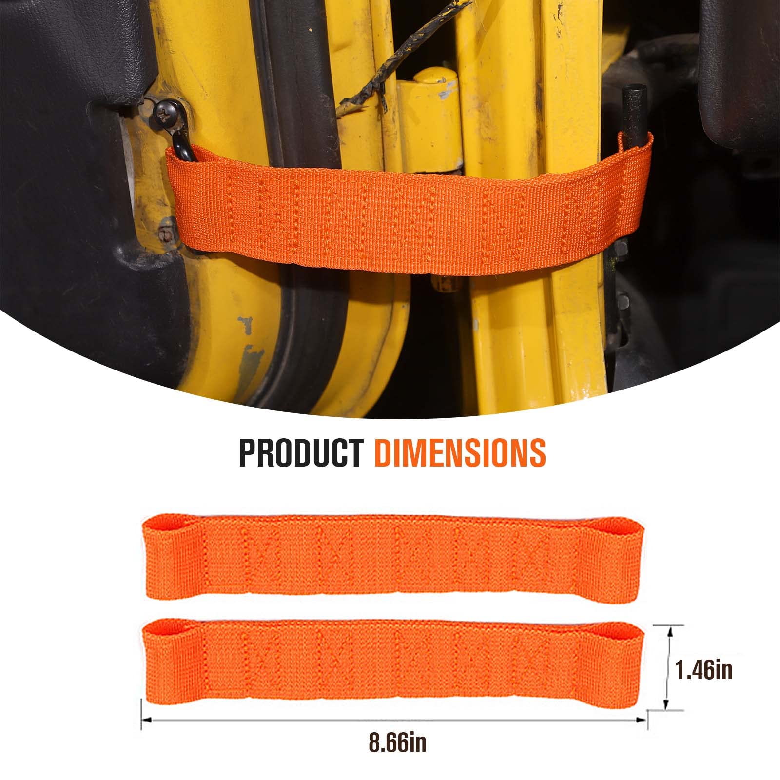 QODOLSI 2 PCS Heavy Duty Car Door Limiting Check Strap, Adjustable ...