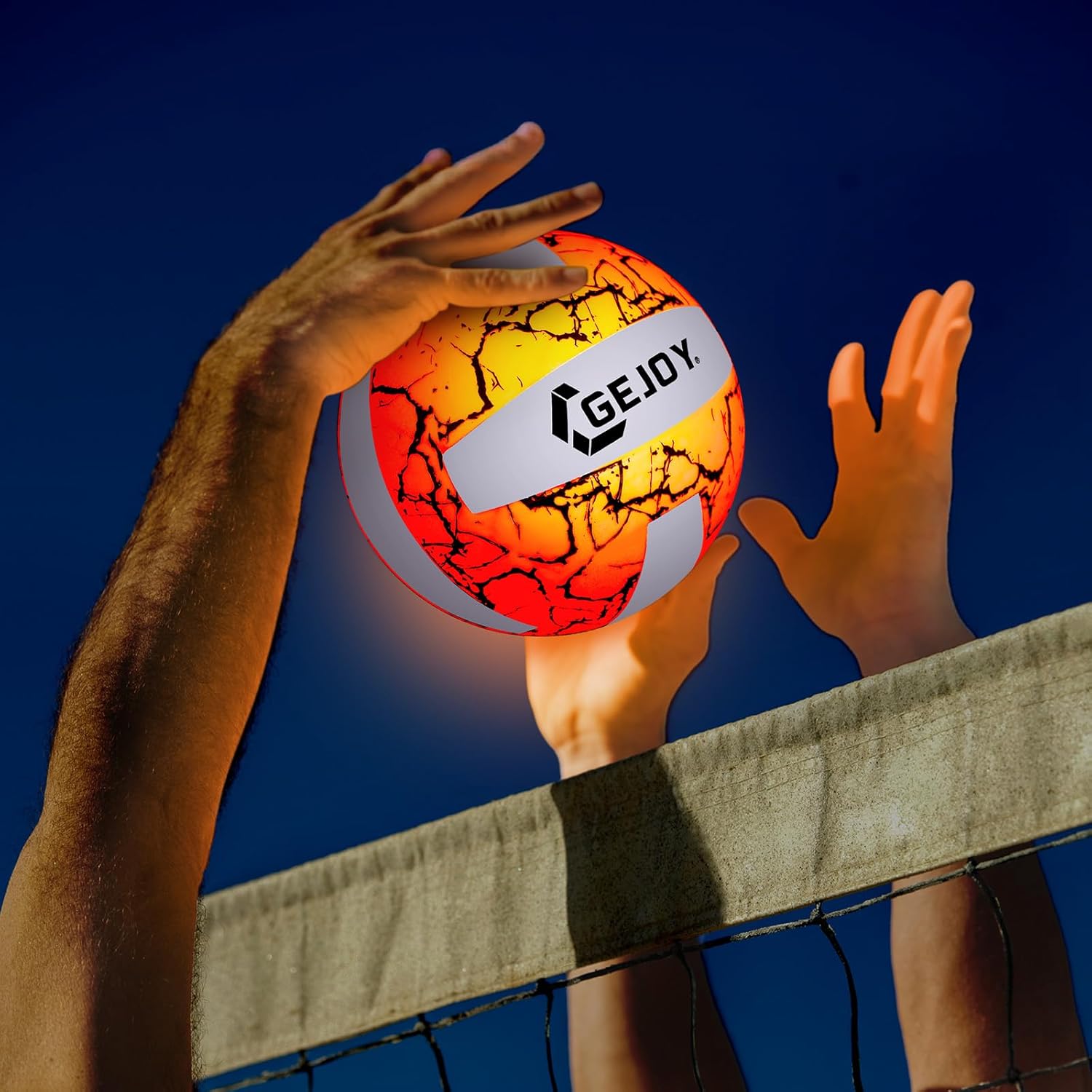 Gejoy Glow in The Dark Ball Gift, LED Light up Basketball Football Volleyball Official Size Ideal Gift for Adult Man Outdoor Sport Birthday Accessories Stuff