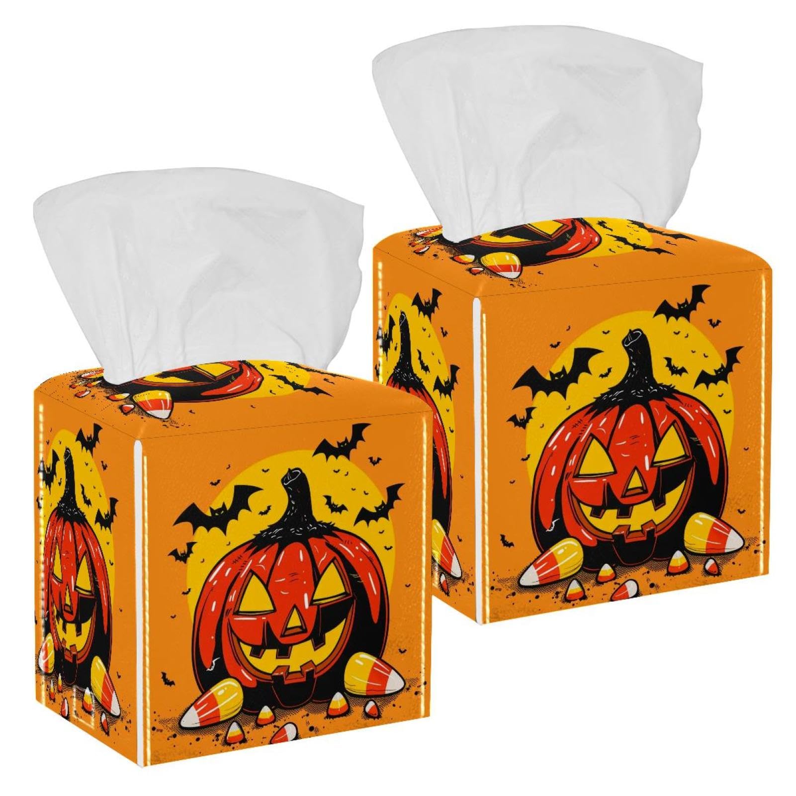 Bannières Halloween pour cacher boîte mouchoirs cubique décoration automne