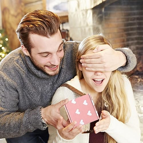 Miniatura 3 de Paquete de 25 cajas de envío con corazones rosas para bebé, cajas de cartón corrugado de kraft reciclables de 4 x 4 x 2 pulgadas, cajas de embalaje