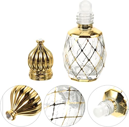 Miniatura 5 de EXCEART Spray a cuadros aceite esencial lecythus botella de aceite corona muestra titular mini botella viaje rodillo botella perfume rack Egipto