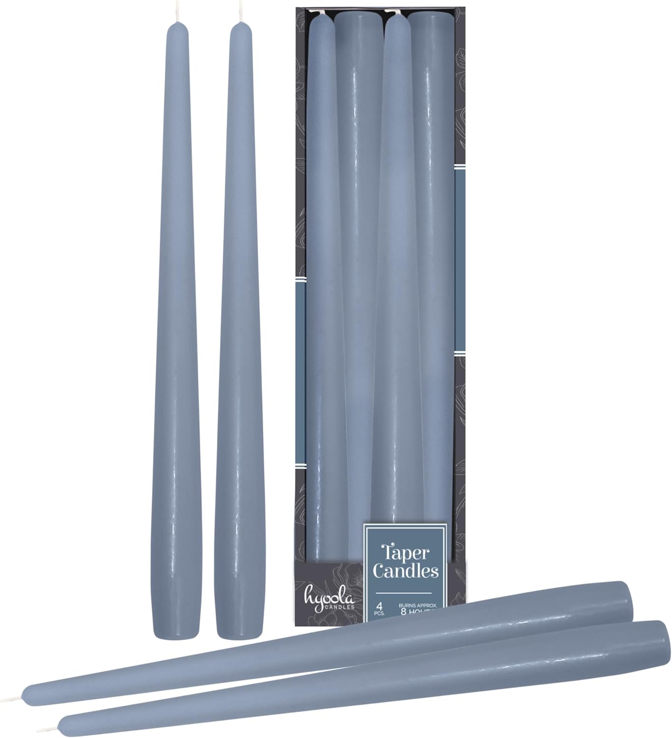 Navy Blue 8 Inch Rustic Baton Dinner Candles By Shearer Candles - View #7