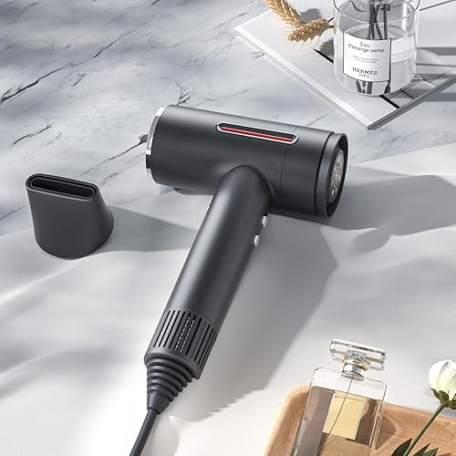 Miniatura 6 de Secador de pelo, secador de secado rápido con boquilla magnética, motor sin escobillas de 110,000 RPM, alta velocidad de bajo ruido, iónico sin