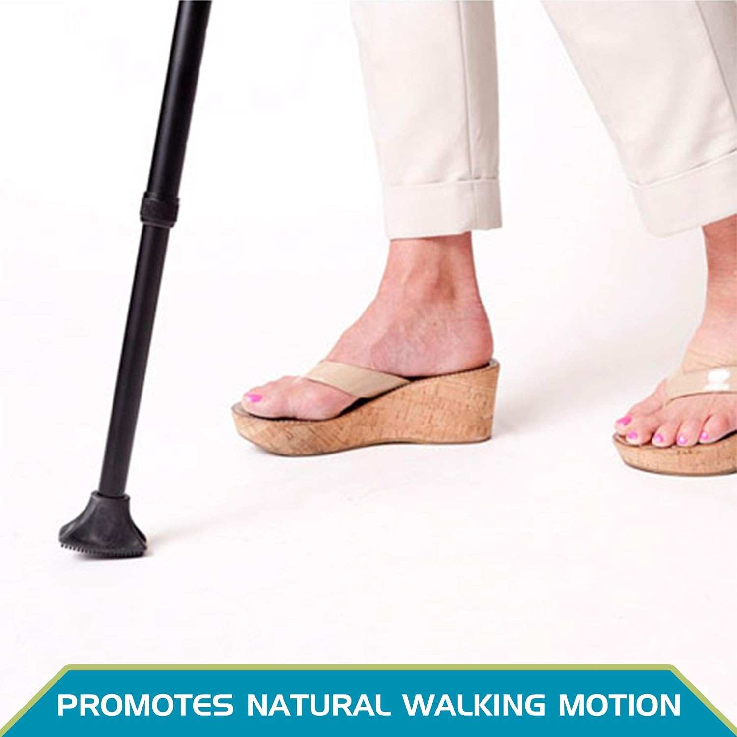 Able Life Universal Cane Grip Tip, Curved Rubber Base Attachment-Tip for 3/4-Inch Canes and Walking Sticks, All-Terrain Replacment Feet Accessory, Heavy Duty Non-Slip Traction
