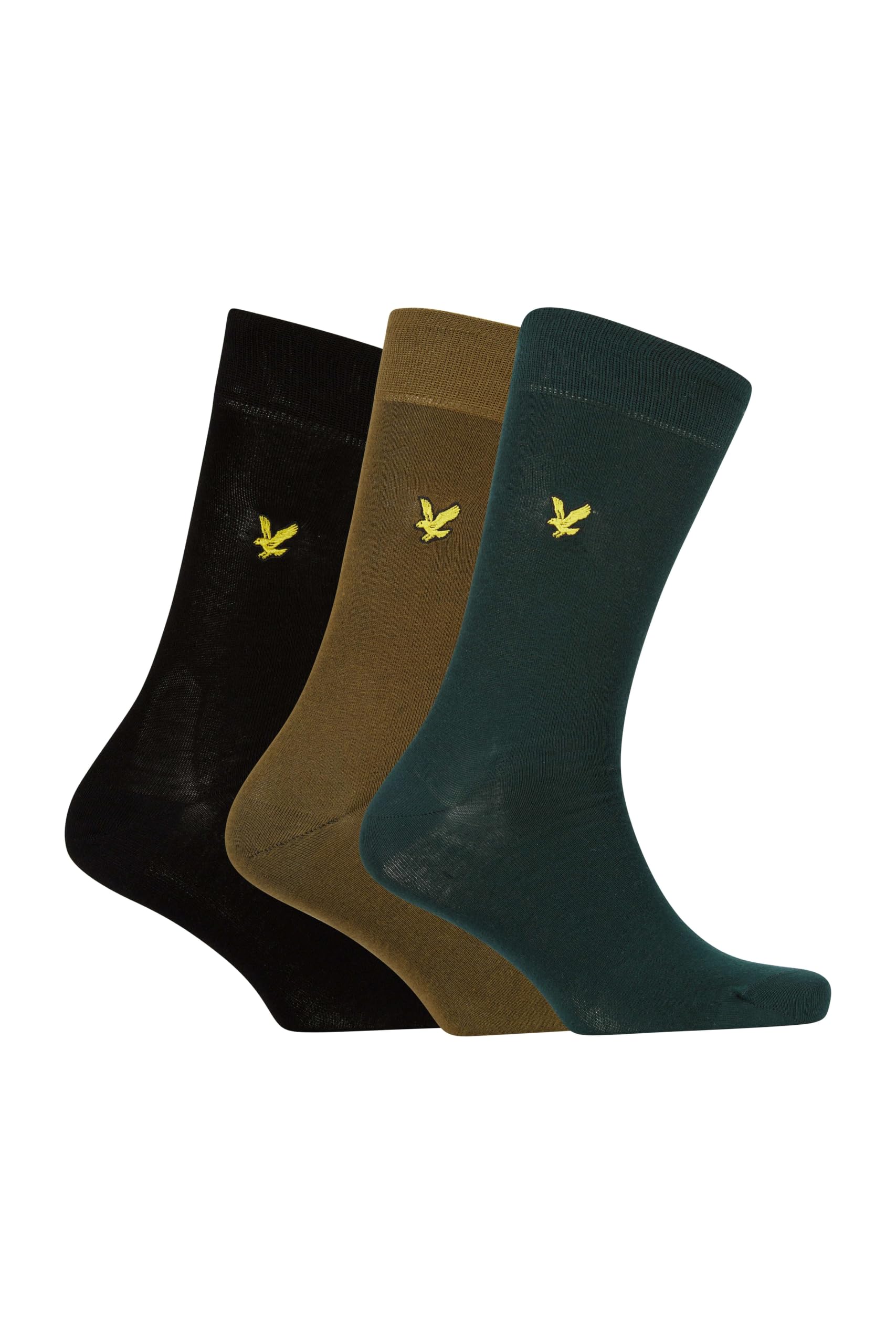 Lyle & Scott Men's Pine Grove/Black/Dark Olive Socks Angus 3 Pairs Pack Uk 7-11 One Size Multipack ()