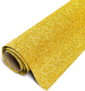 Siser Glitter HTV 11.8"x5ft Roll - Iron on Heat Transfer Vinyl Gold