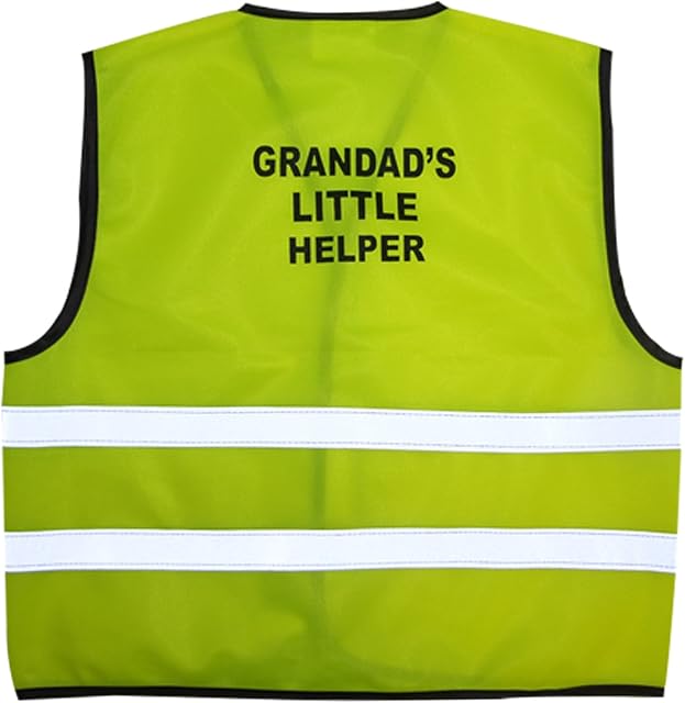 Kids High Visibility Hi Viz Safety Vest Top Hi Vis Baby Waistcoat Childrens Gift (Small (0-1 Years), Grandad's Little Helper)