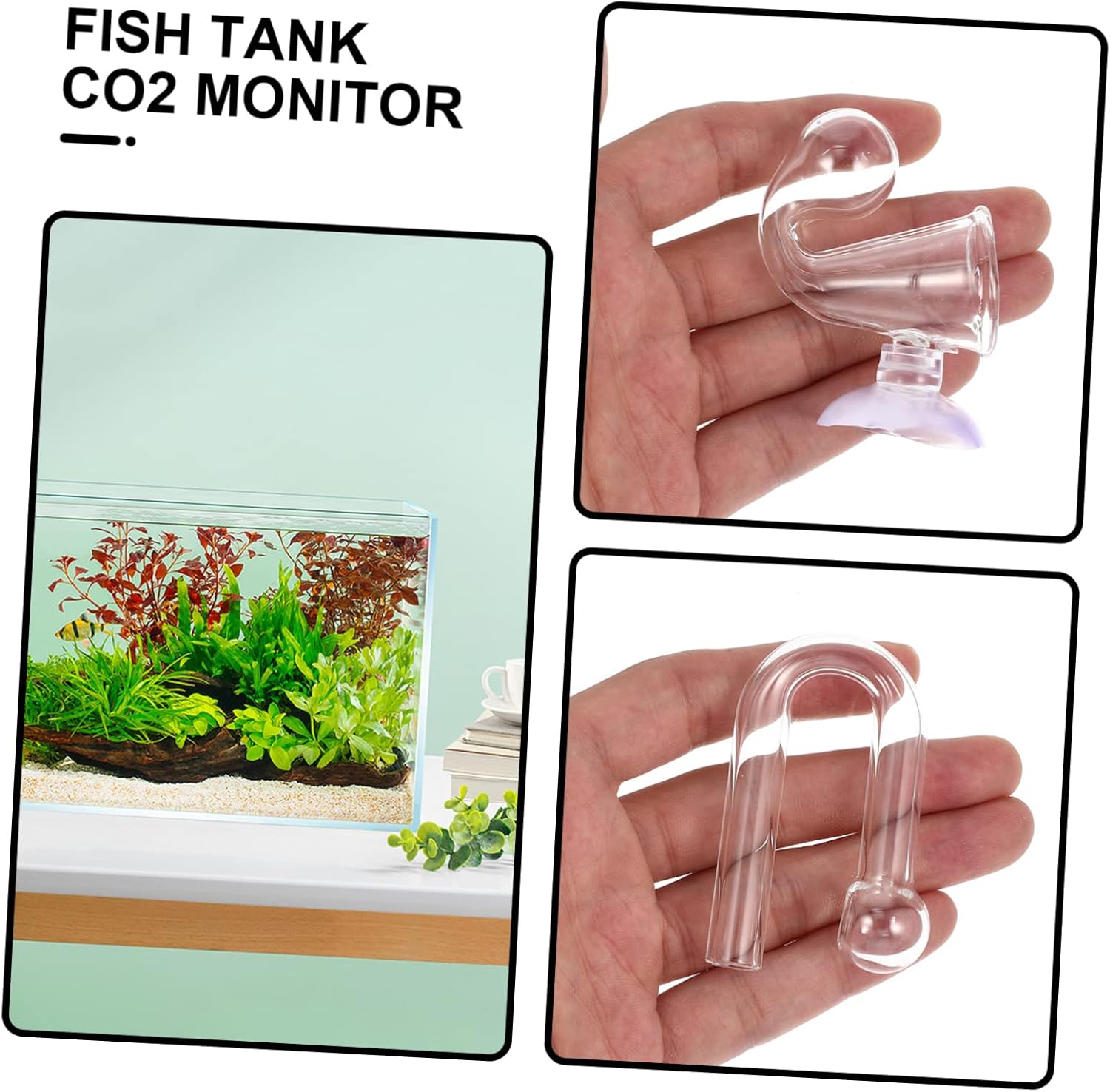 FRCOLOR 6pcs Monitor for Fish Tank Glass Aquarium Carbon Dioxide Tester Round Cup for Accurate Level Measurement for Aquatic Plants and Fish Health Monitoring