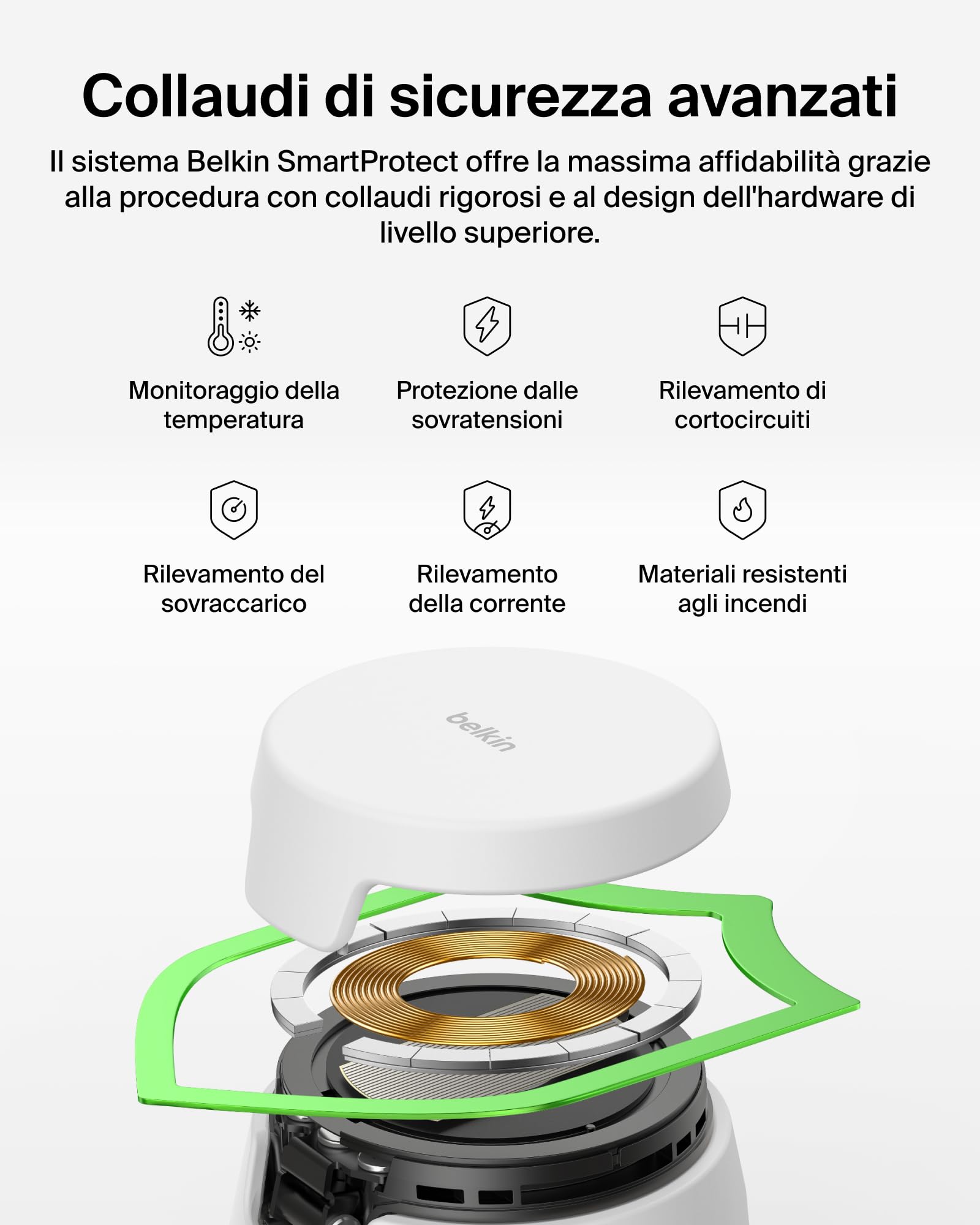 Belkin UltraCharge Caricatore Wireless Qi2 25W 3 in 1 - Nero | Caricatore Magnetico Certificato Qi2.2, USB C, Ricarica Wireless per iPhone, Galaxy, Auricolari, Smartwatch, Alimentatore 45W