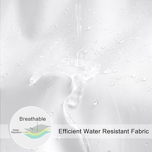 Miniatura 2 de EurCross Cortina de ducha extra ancha de 84 x 72 pulgadas, parte inferior pesada de tela blanca sólida con 14 ojales de metal