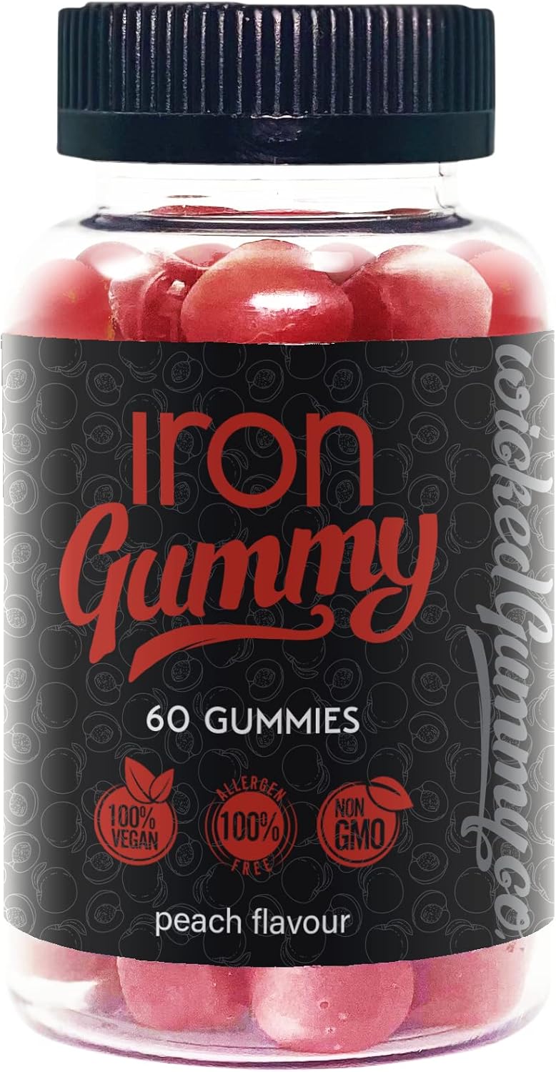 Wicked Gummy Iron Gummies 14mg Energy Boosting Iron Supplement for Women & Men Vegan