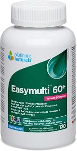 Platinum Naturals Easymulti 60+ for Women, 120 Capsules - Comprehensive Multivitamin with CoQ10, Omega & Fish Oil - Enhanced with Calcium, Vitamin D3 & B Complex