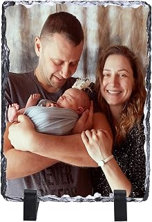 Personalized Rock Slate Photo, Custom DIY Picture Plaque Frames for Wedding, Birthday, Baby Birth, Valentine's Day, Mother & Father's Day
