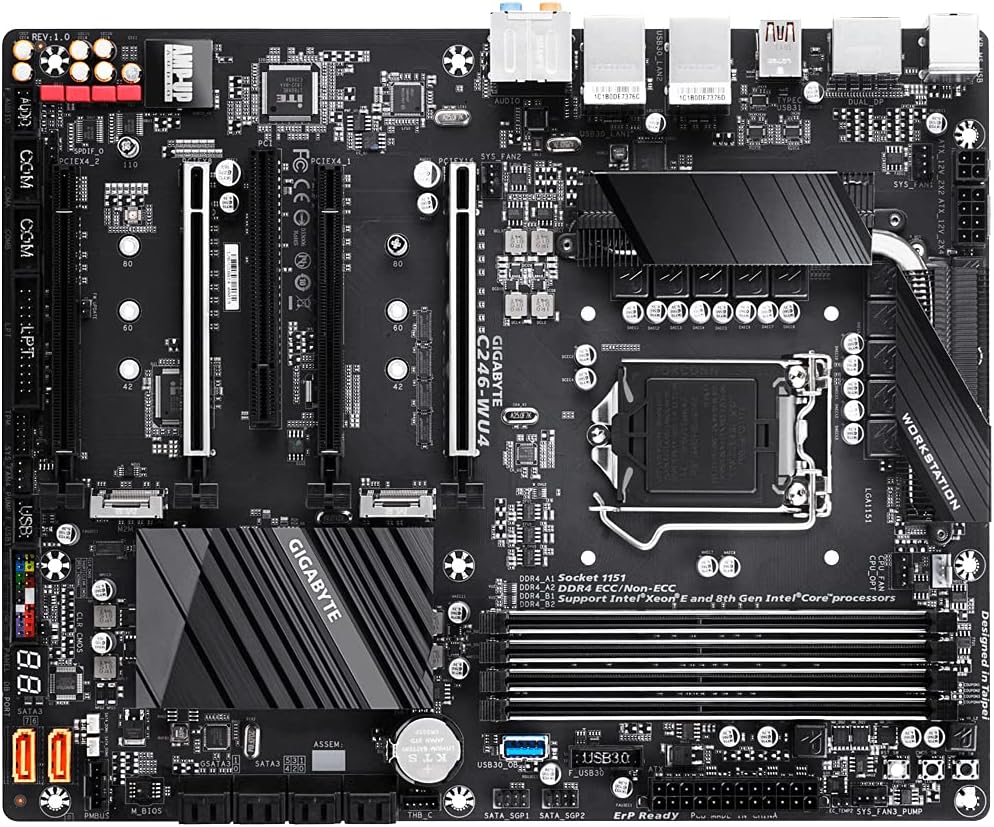 🔥 Hot Deals GIGABYTE C246-WU4 (Intel/C246 Express Chipset/ATX/DDR4/Dual Intel Server GbE LAN/10xSATA3/2xM.2/Server Motherboard)