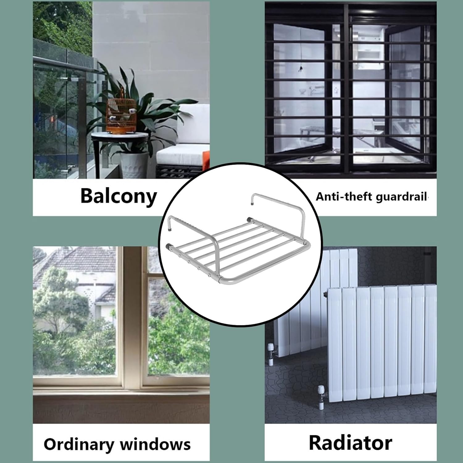 Clothes Horse Clothes AirerClothes Horse Clothes AirerStainless Steel Extendable Foldable Airer Indoor, Balcony Radiator Clothes Dryer, Hanging Drying Rack Airer, Portabl