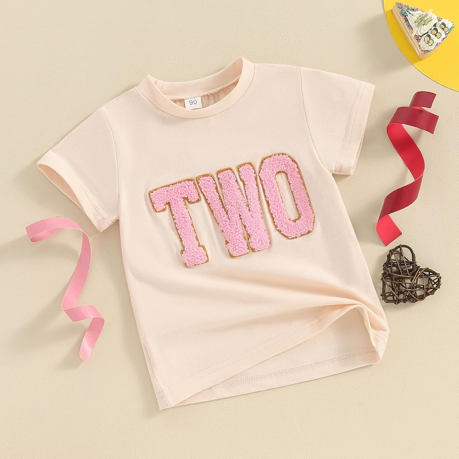 BULINGNA Kids Toddler Baby Girl Birthday T-Shirt Summer Short Sleeve Numbers Embroidery Tee Tops Birthday Outfit Gift 1-6T - Image 2