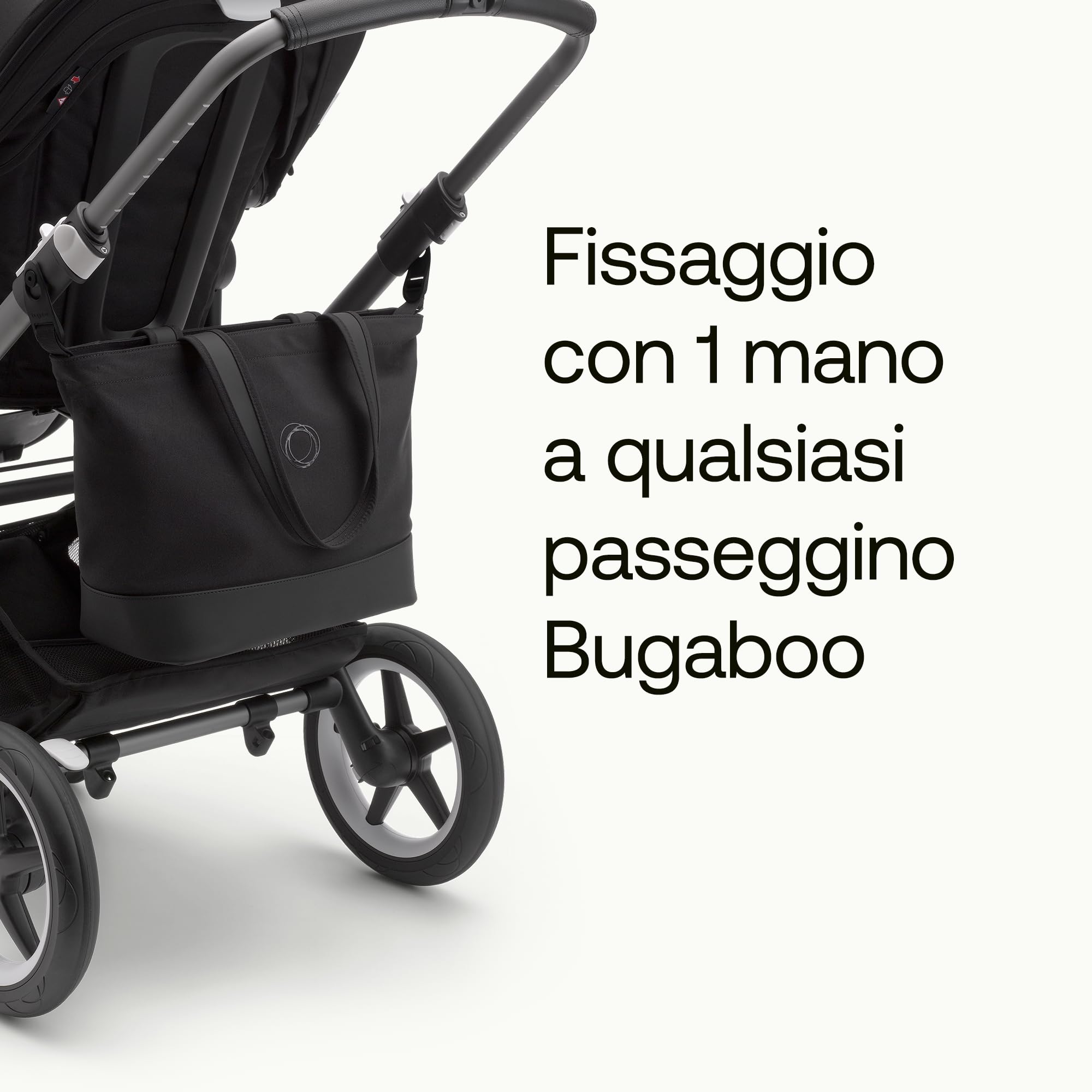 Bugaboo Borsa per il Cambio, Borsa Porta Pannolini con Tasche Facili da Raggiungere, Portabottiglie Termico, Materassino per il Cambio Pannolino e 3 Pochette, in Midnight Black