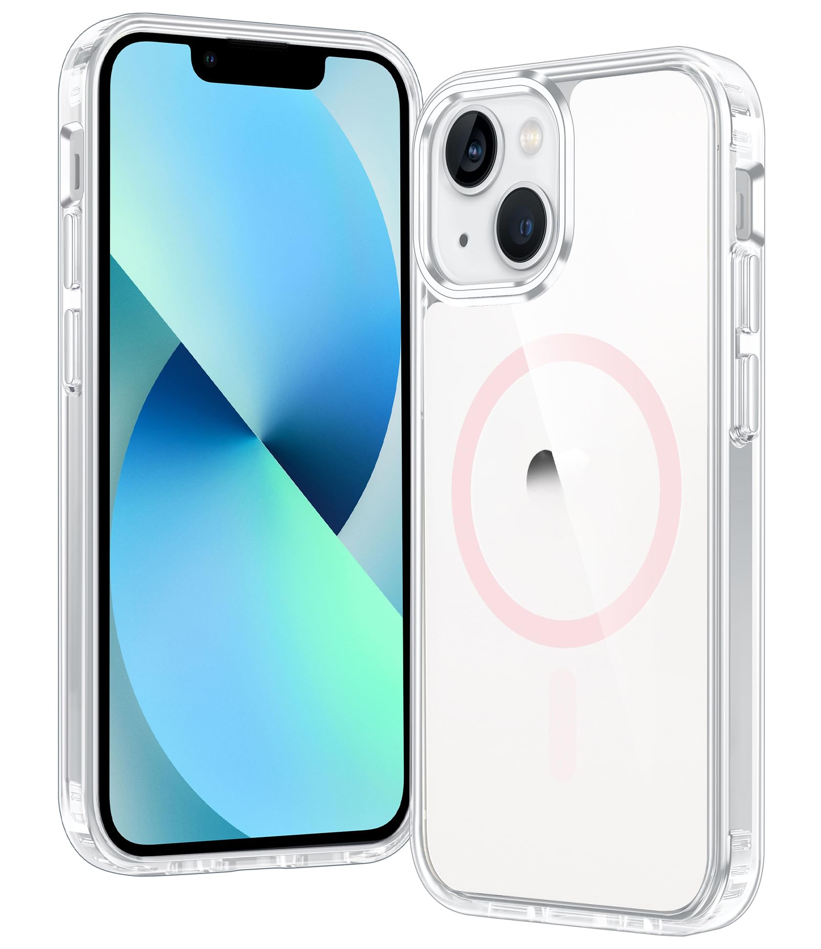 FNTCASE for iPhone 13 Mini/12 Mini Clear Case Compatible with Magsafe | Anti Yellowing, Military Grade Drop Protection, Slim Magnetic Phone Cases, Shockproof Bumper, Transparent Cell Cover