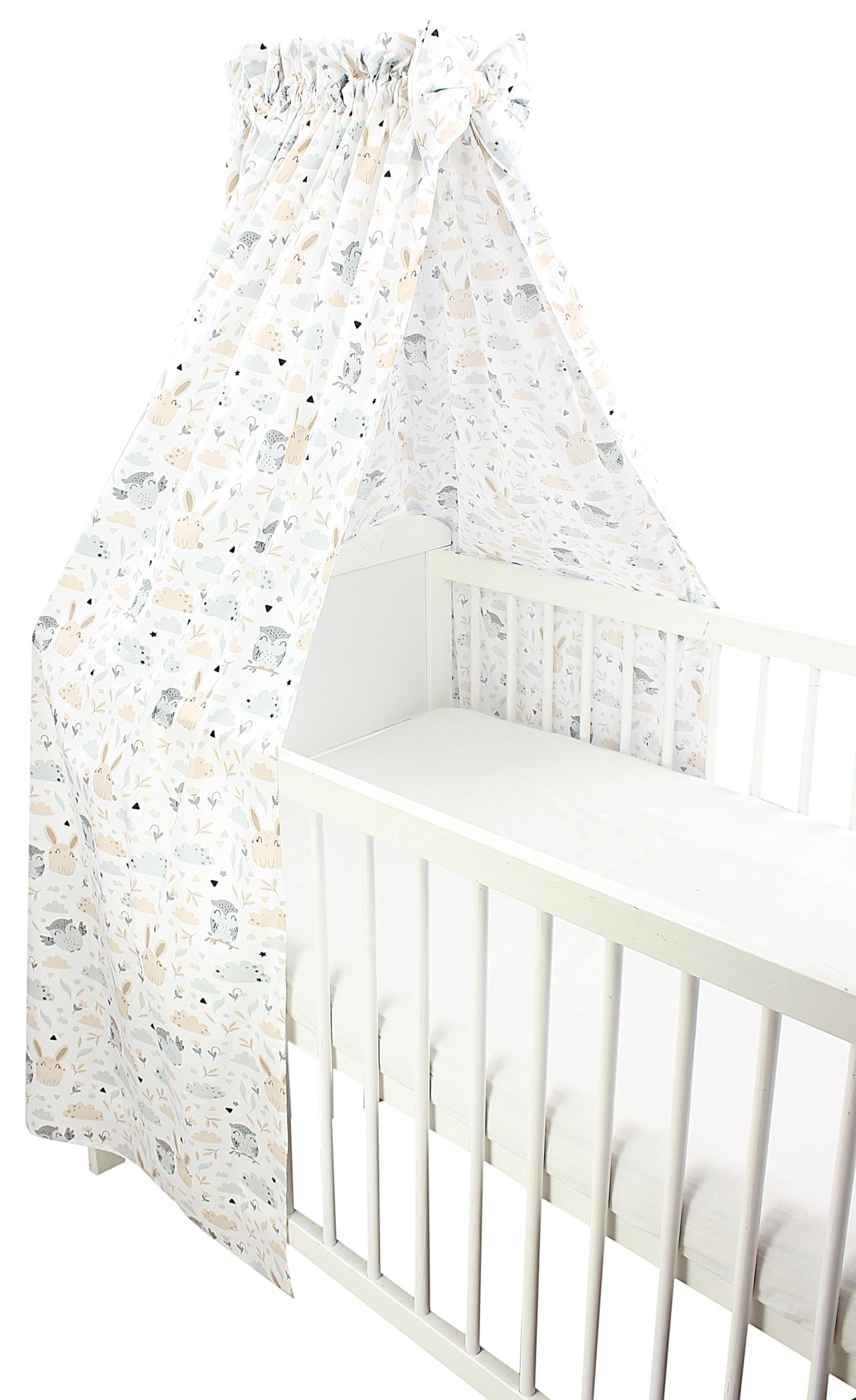 TupTam Ciel de Lit pour Bébé avec Un Nœud, Lapin/Chouette, env. 160x240 cm