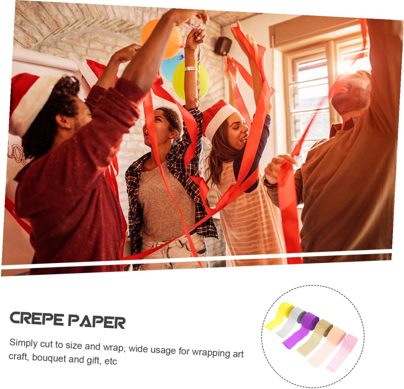 HOOTNEE 6rolls Crepe Paper Streamers Pastel Decorations for Party DIY Hanging Decor