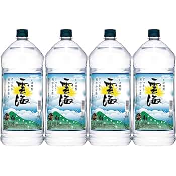 焼酎　雲海　4リットル　25度　そば焼酎　3本セット Amazon.co.jp: 本格そば焼酎 雲海 25度 4L PET 4本 ケース販売