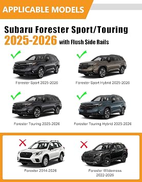Roof Rack Cross Bars for 2025 2026 Subaru Forester Sport & Touring Hybrid