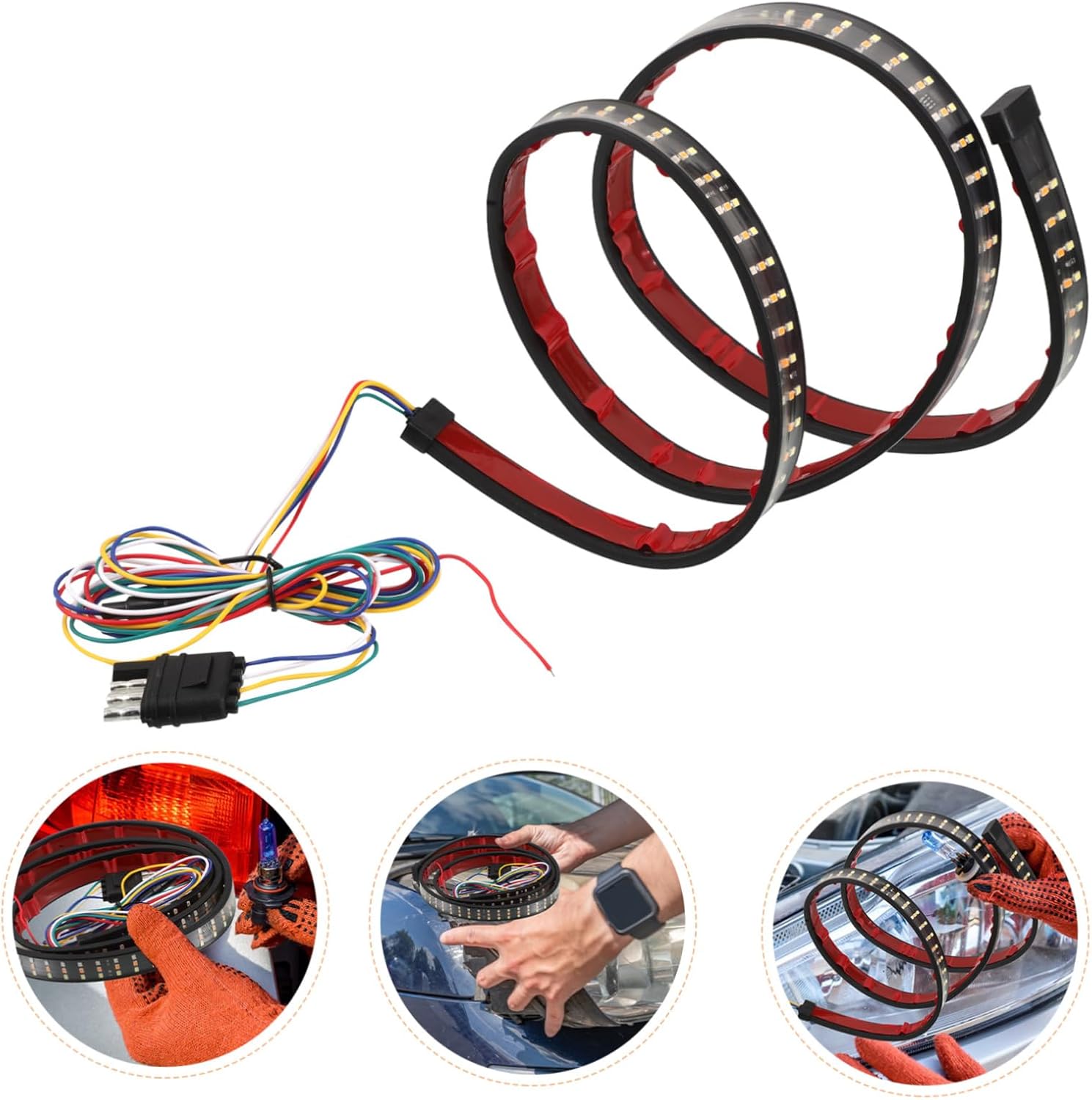 1set Triple Row Led Tail Light Strip for Pickup Trucks Bright Rear Signal Lamp Vibrant Colors for Enhanced Nighttime Visibility and Safety