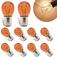 10-Pack Zikefest 1157 BAY15D Amber Halogen Bulbs - P21/5W S25 for Brake, Tail, Turn Signal Lights - Fits 2057 2357 7528 Vehicles