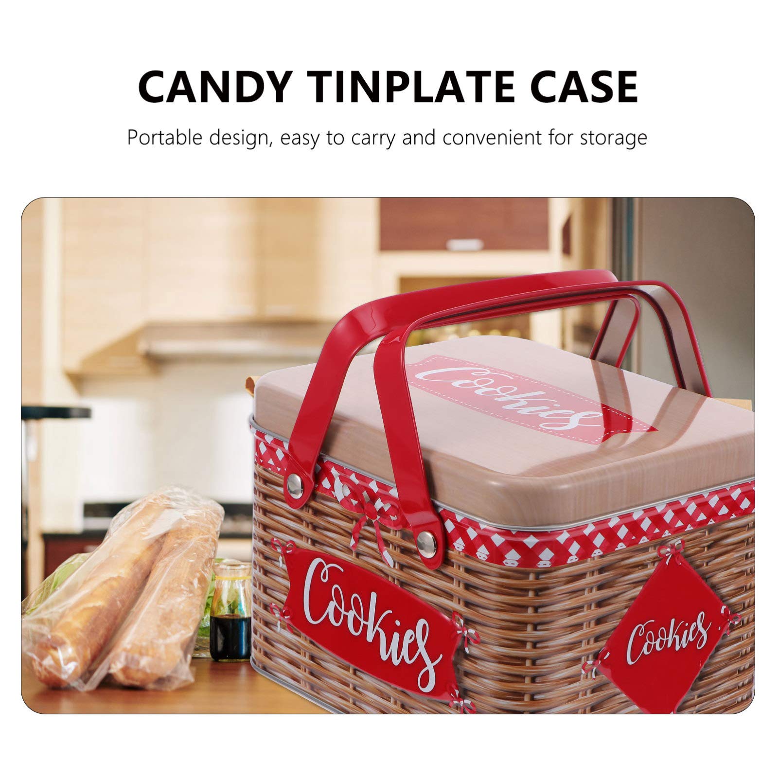 Amazon.com: DOITOOL Metal Cookie Tin with Lid Imitation Rattan