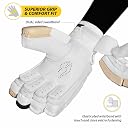 DSC Intense Valor Leather Cricket Batting Gloves, Mens Right (White Turquoise) gallery image