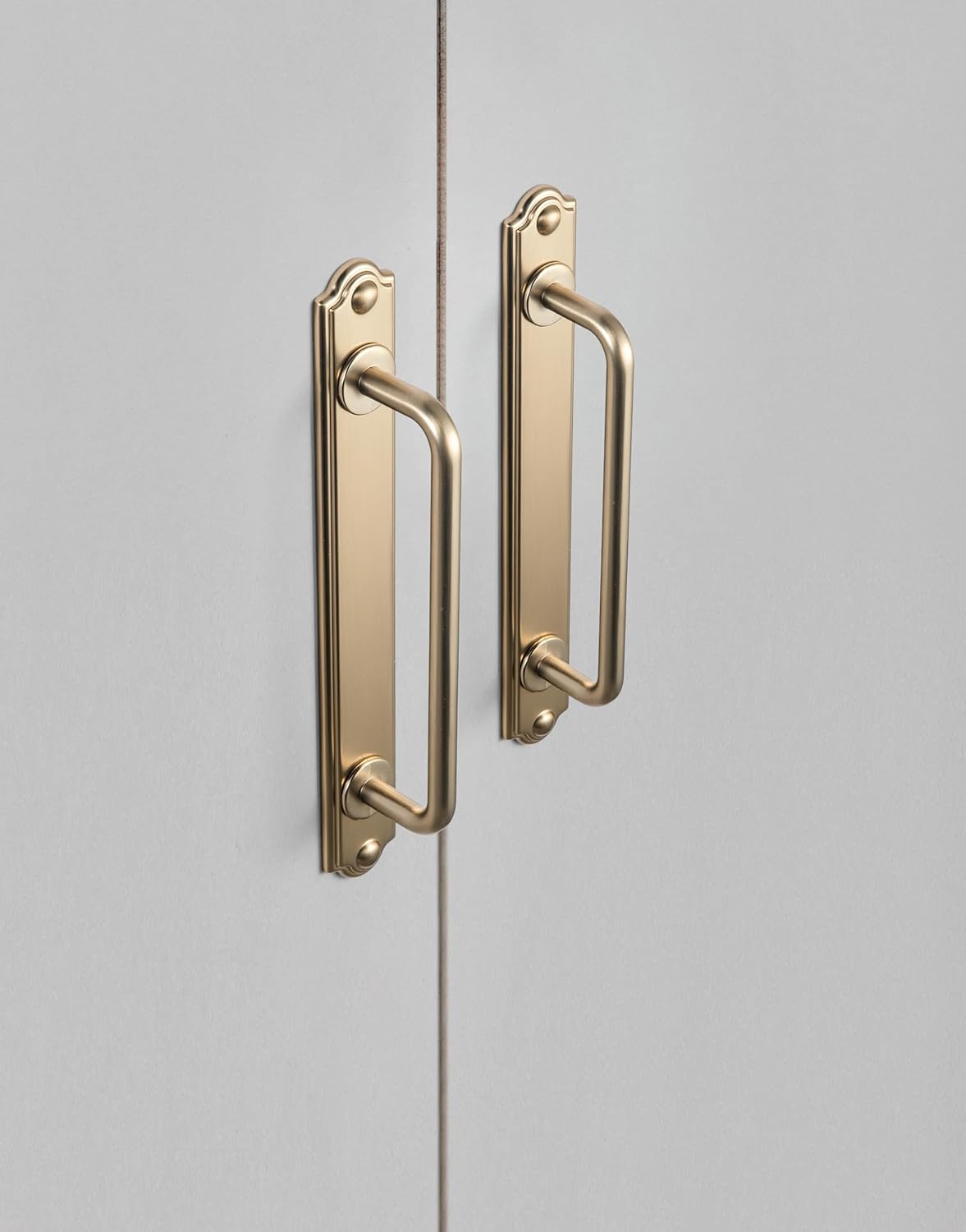 Goo-Ki 5.04" c-c Champagne Bronze Cabinet Drawer Pulls with Backplate/Spacer Zinc Alloy Kitchen Hardware - 2pack Modern Bar Pull Handles with Base Plate