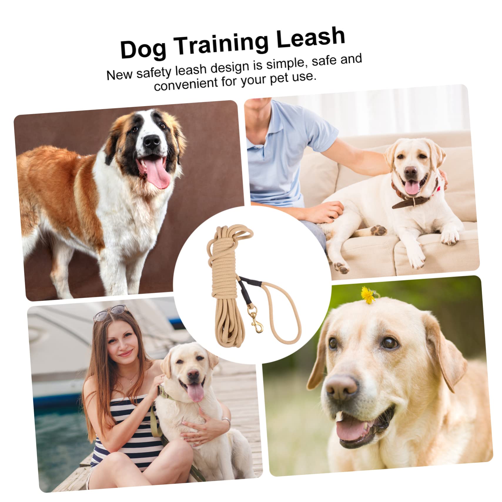 ibasenice Grosse Laisse de Dressage pour Chien 10m en Polypropylène Kaki | Crochet, pour Courir et Marcher, Facile à Nettoyer, Longueur Extra Longue