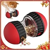 Interactive Dog Puzzle Toys, Brain Stimulation Rolling Treat Dispenser Ball & Slow Feeder Combo for Dogs to Keep Them Engaged and Busy Red