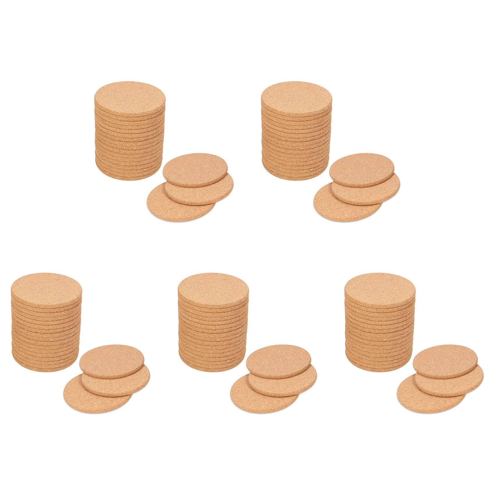 Vjsujehgy 100Pack Cork Coasters for Drinks,Bar Coasters Absorbent Heat Reusable Saucers for Drink Wine Glasses Cups Mugs