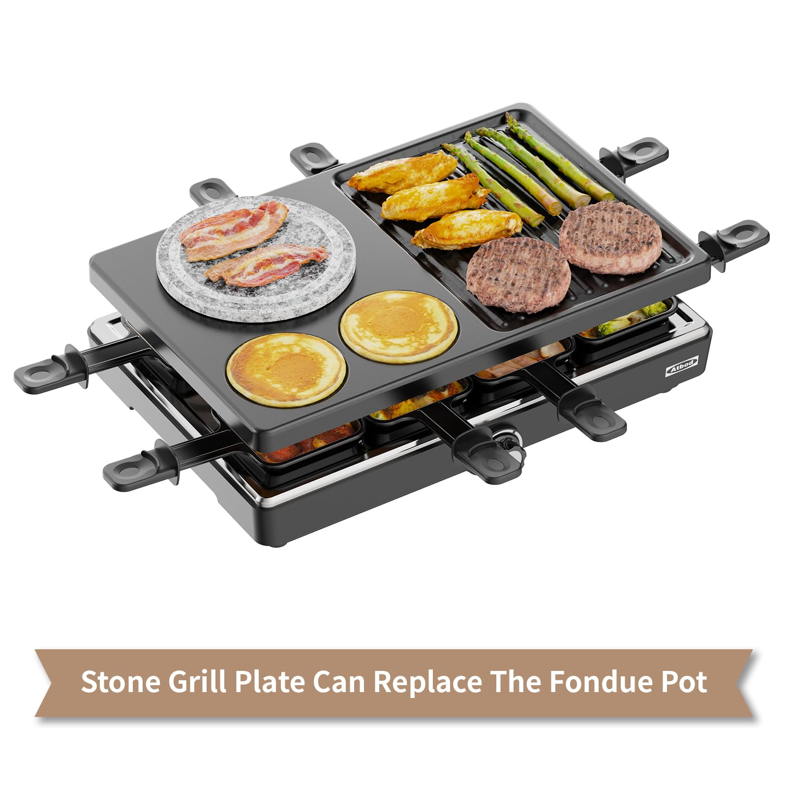 Electric Fondue Set - Grill & Raclette for 8 -2