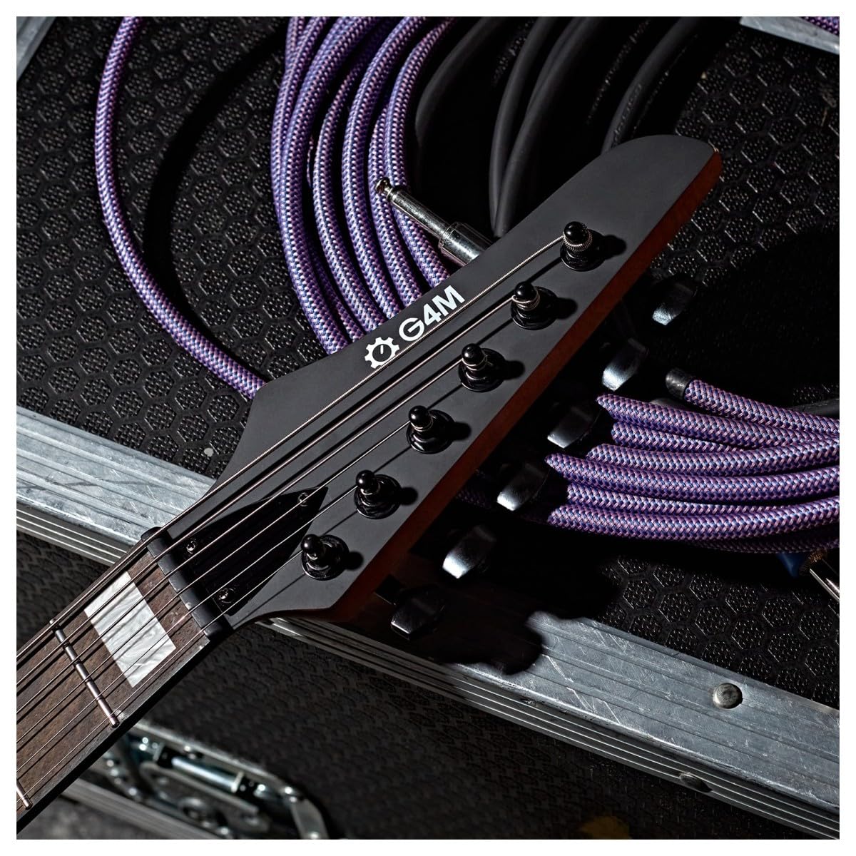 G4M 638 Flicorno soprano baritono chitarra elettrica, Neroout | Manico Acero Tostato 27" Ideale per Accordature Basse, Bassi Equilibrati con Corde .013-.062, Doppi Humbucker Ceramici