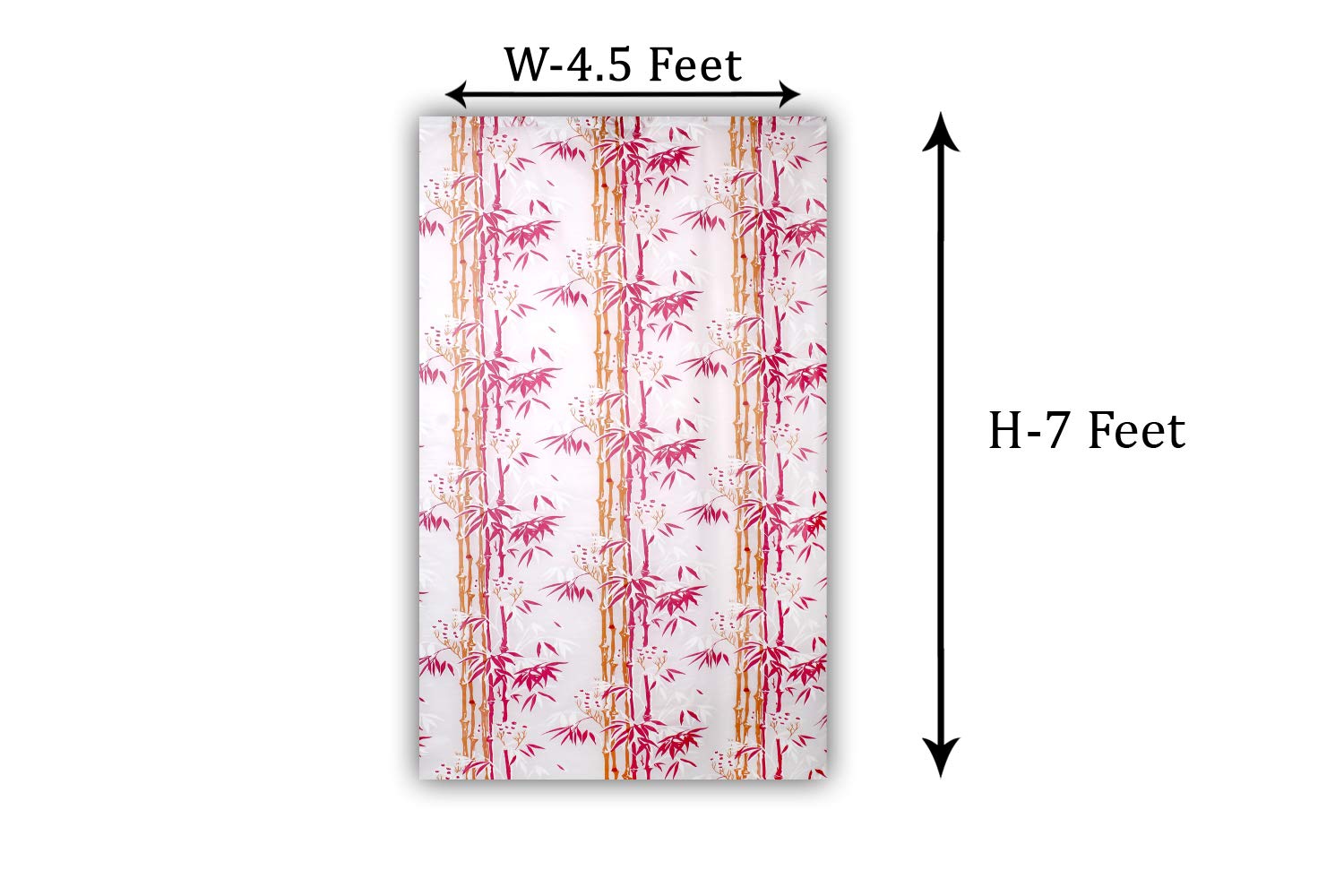 Stylish Pink Bamboo Shower Curtain - 7ft FREE SHIPPING -3